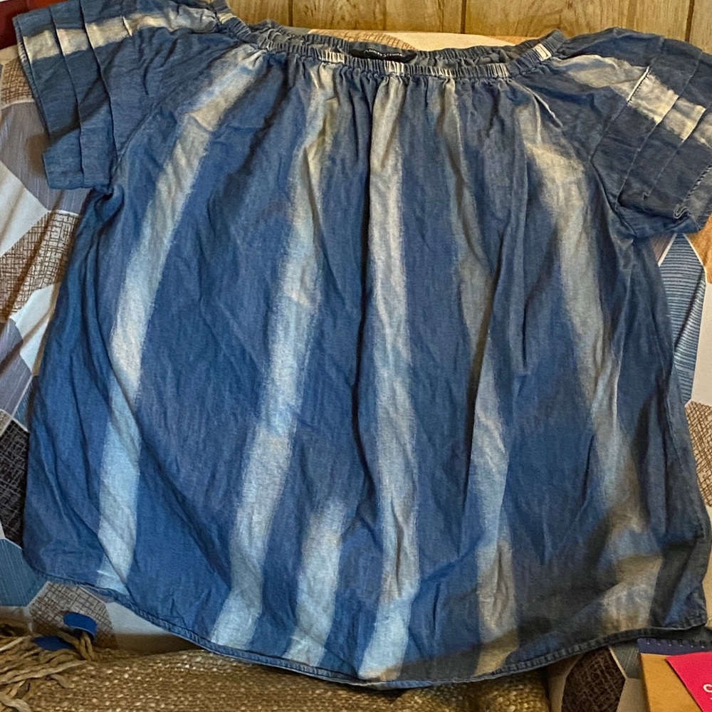 Ashley Stewart Blue and White Blouse